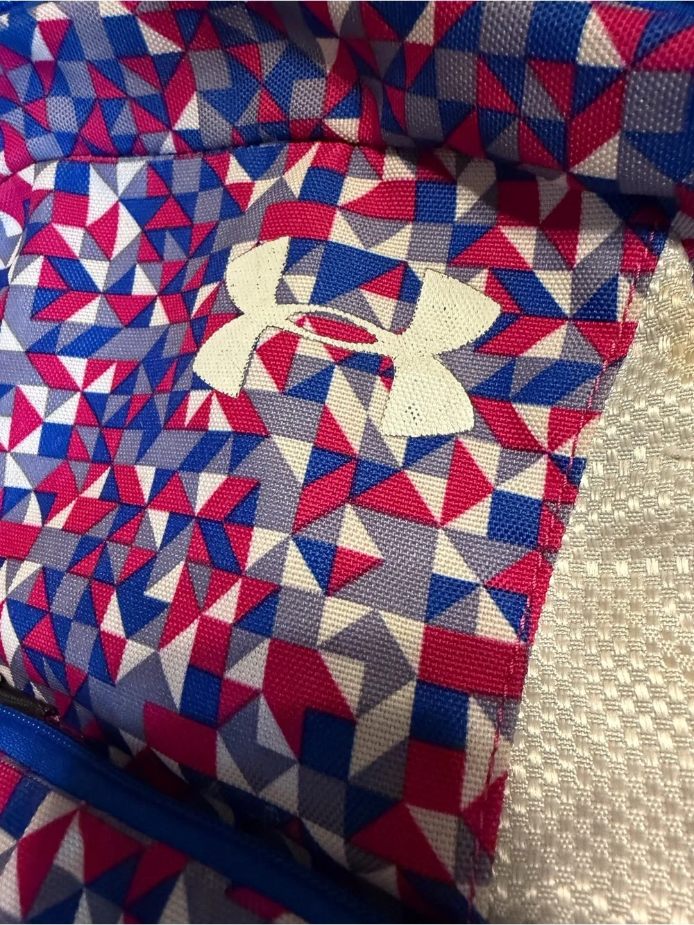 Under Armour Blue Pink Geometric Sport Backpack